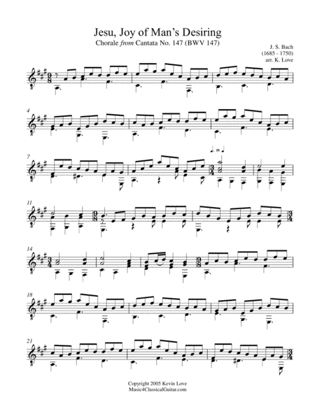 Jesu, Joy of Man's Desiring (Guitar Solo) (arr. K. Love)