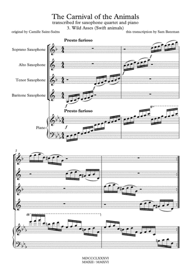 The Carnival of the Animals - 3. Wild Asses (Swift Animals) (arr. Sam Bateman)
