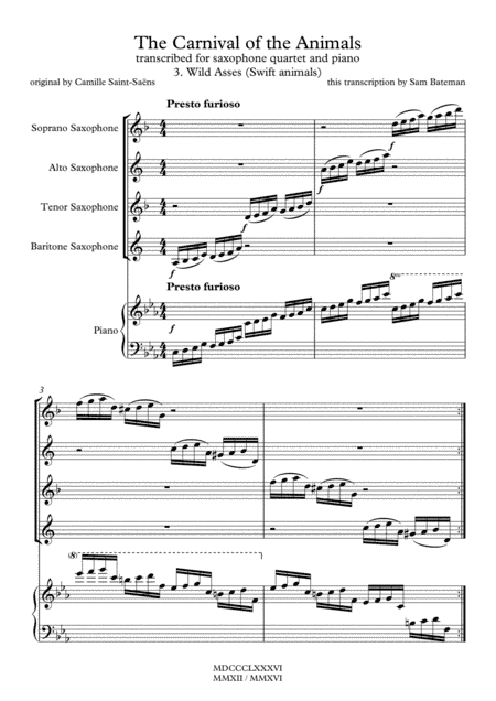 The Carnival of the Animals - 3. Wild Asses (Swift Animals) (arr. Sam Bateman)