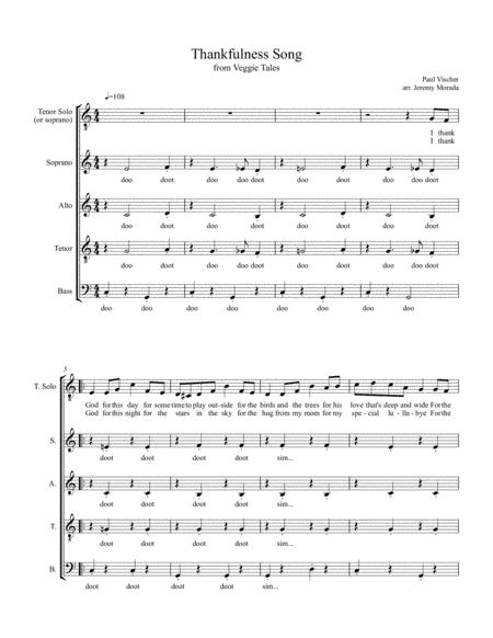 Thankfulness Song Medley (arr. Jeremy Morada)