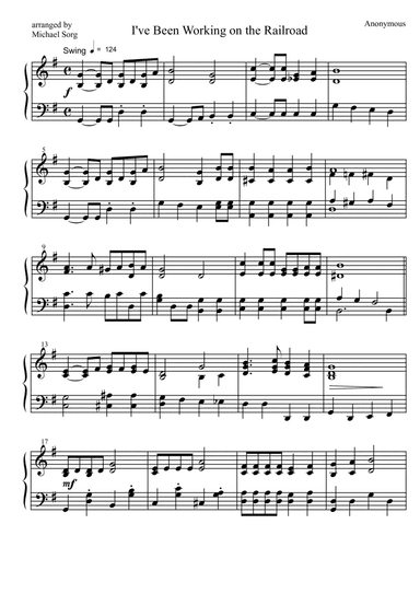 I've Been Working on the Railroad (easy piano) (arr. Michael Sorg)