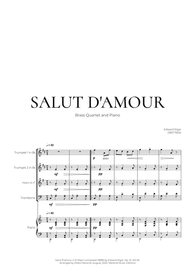 Salut D’amour (Brass Quartet and Piano) - Edward Elgar (arr. Pedro Merendi)