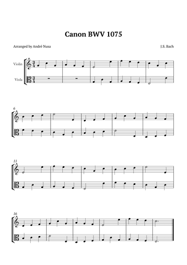 Canon BWV 1075 (arr. André Nusa)