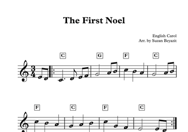 The First Noel (With Big Notes) (arr. Suzan Beyazit)