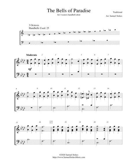 The Bells of Paradise - for 3-octave handbell choir (arr. Samuel Stokes)