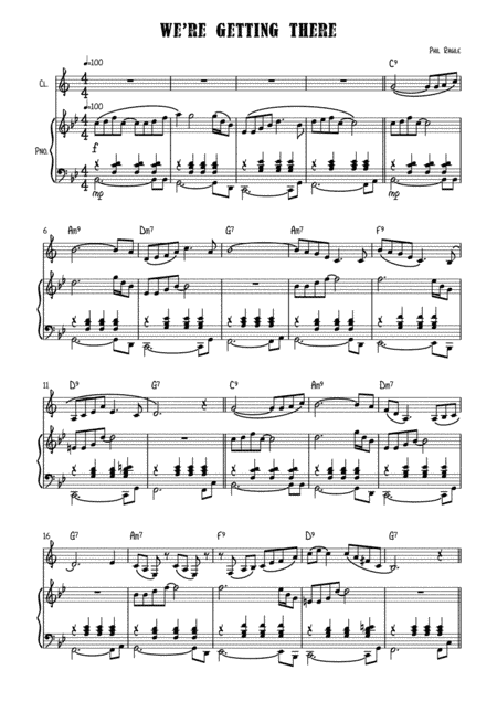 We're Getting There - Clarinet solo