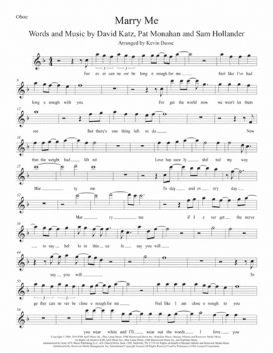 Marry Me (arr. Kevin Busse)