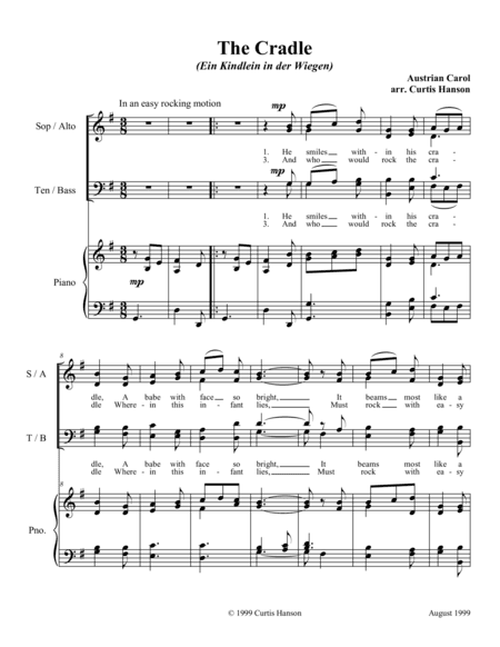The Cradle (SATB) (arr. Curtis Hanson)