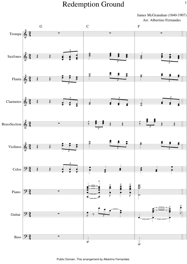 Redemption Ground - Score Only (arr. Albertino Fernandes)
