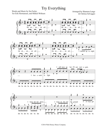 Try Everything (arr. Shannon Lange and Chelsea Selvaggio)