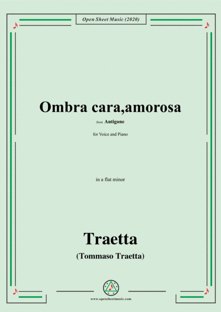 Traetta-Ombra cara,amorosa,in a flat minor,for Voice and Piano (arr. MSM)