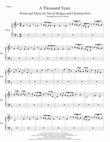 A Thousand Years (arr. Kevin Busse)