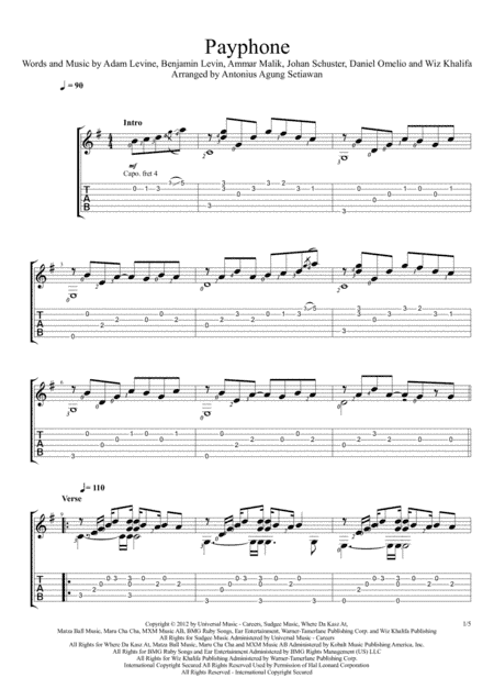 Payphone (arr. Antonius Agung Setiawan)