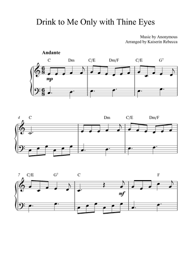 Drink to Me Only with Thine Eyes (arr. Kaiserin Rebecca)