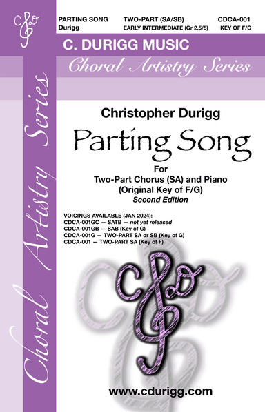 Parting Song (SA, Original Key of F) - Second Edition (arr. Christopher Durigg)