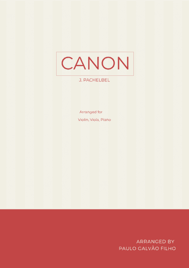 CANON IN D - STRING PIANO TRIO (VIOLIN, VIOLA & PIANO) (arr. Paulo Galvao Filho)
