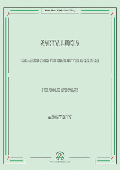 Louis-Santa Lucia, for Violin and Piano (arr. MSM)