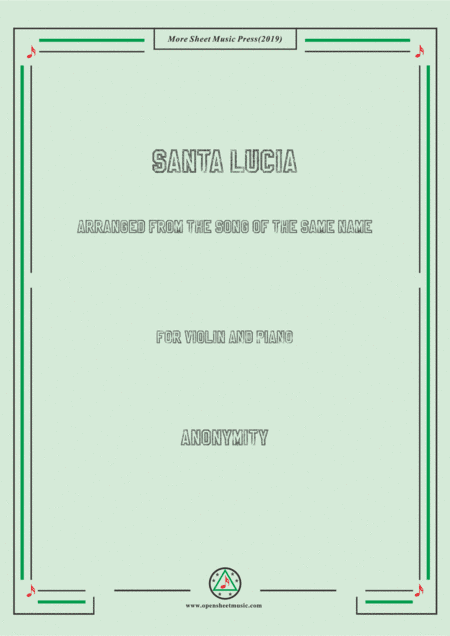 Louis-Santa Lucia, for Violin and Piano (arr. MSM)