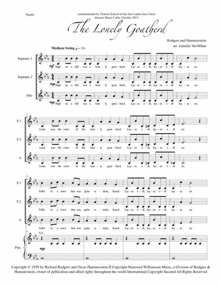 The Lonely Goatherd (arr. Jennifer McMillan)
