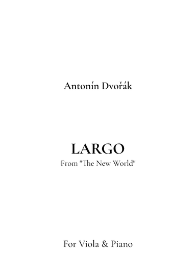Largo, From Symphony No. 9 "The New World" (arr. Jireh J.)