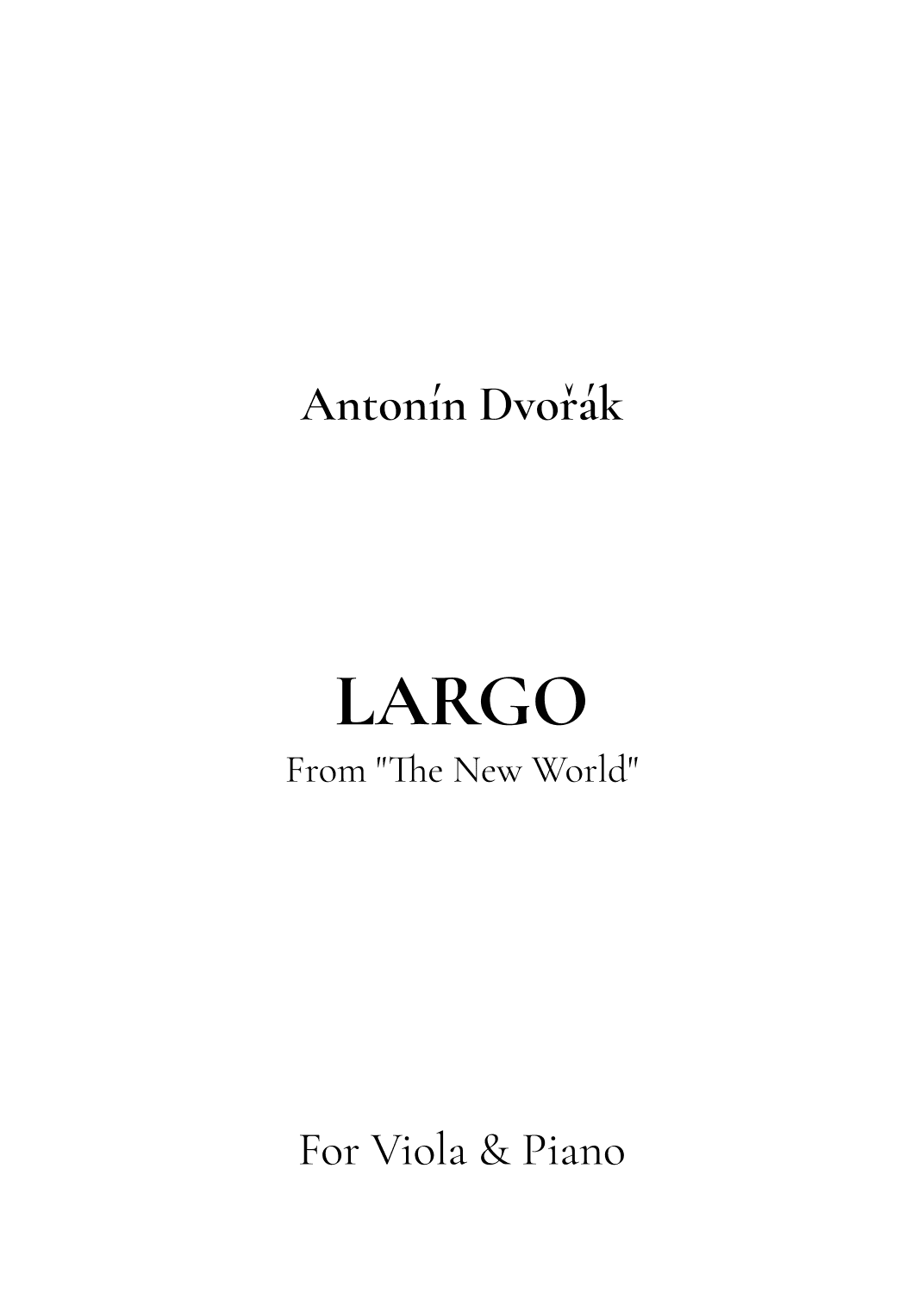 Largo, From Symphony No. 9 "The New World" (arr. Jireh J.)