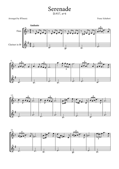 Serenade (D.957, n.4) - Schubert (arr. BTmusic)