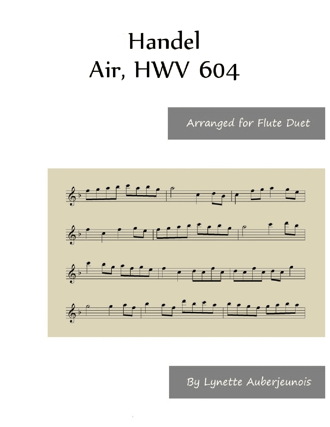 Air, HWV 604 - Flute Duet (arr. Lynette Auberjeunois)