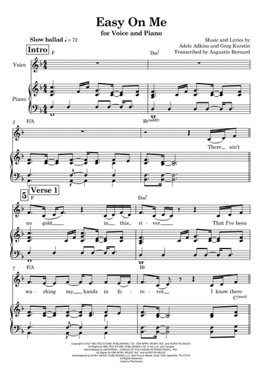 Easy On Me (arr. Augustin Bernard)