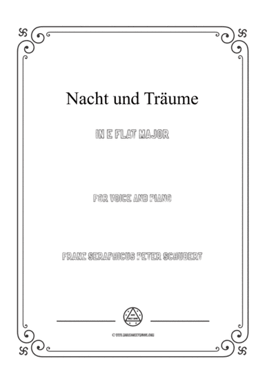 Schubert-Nacht und Träume in E flat Major,for voice and piano (arr. MSM)