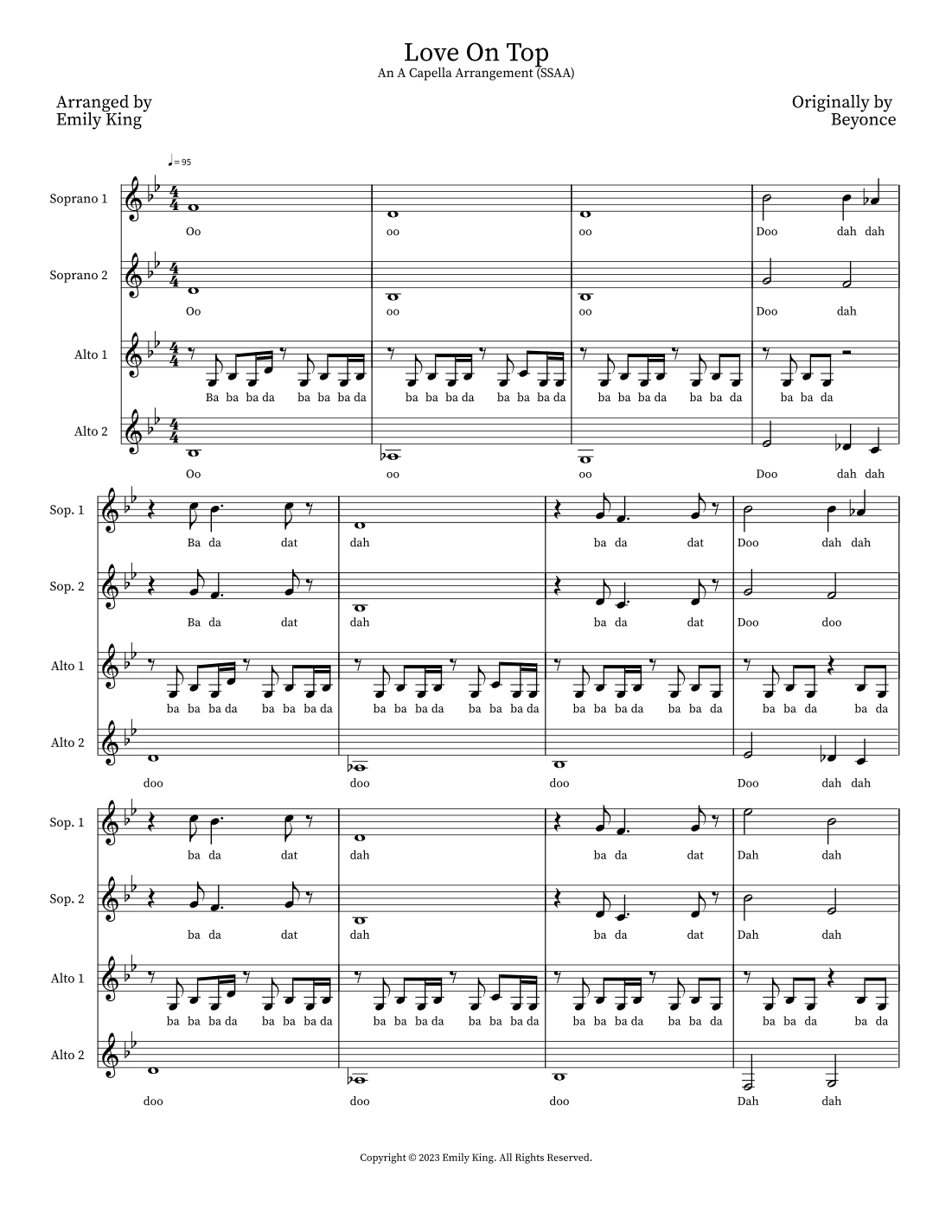 Love On Top (arr. Emily King)