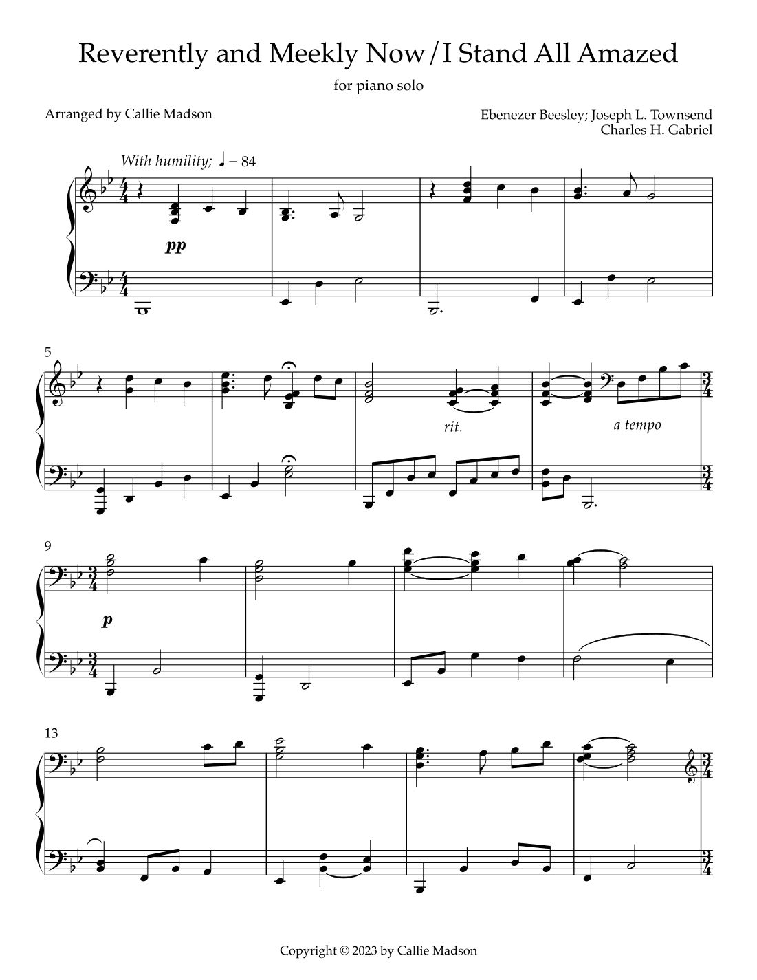 Reverently and Meekly Now/I Stand All Amazed (arr. Callie Madson)
