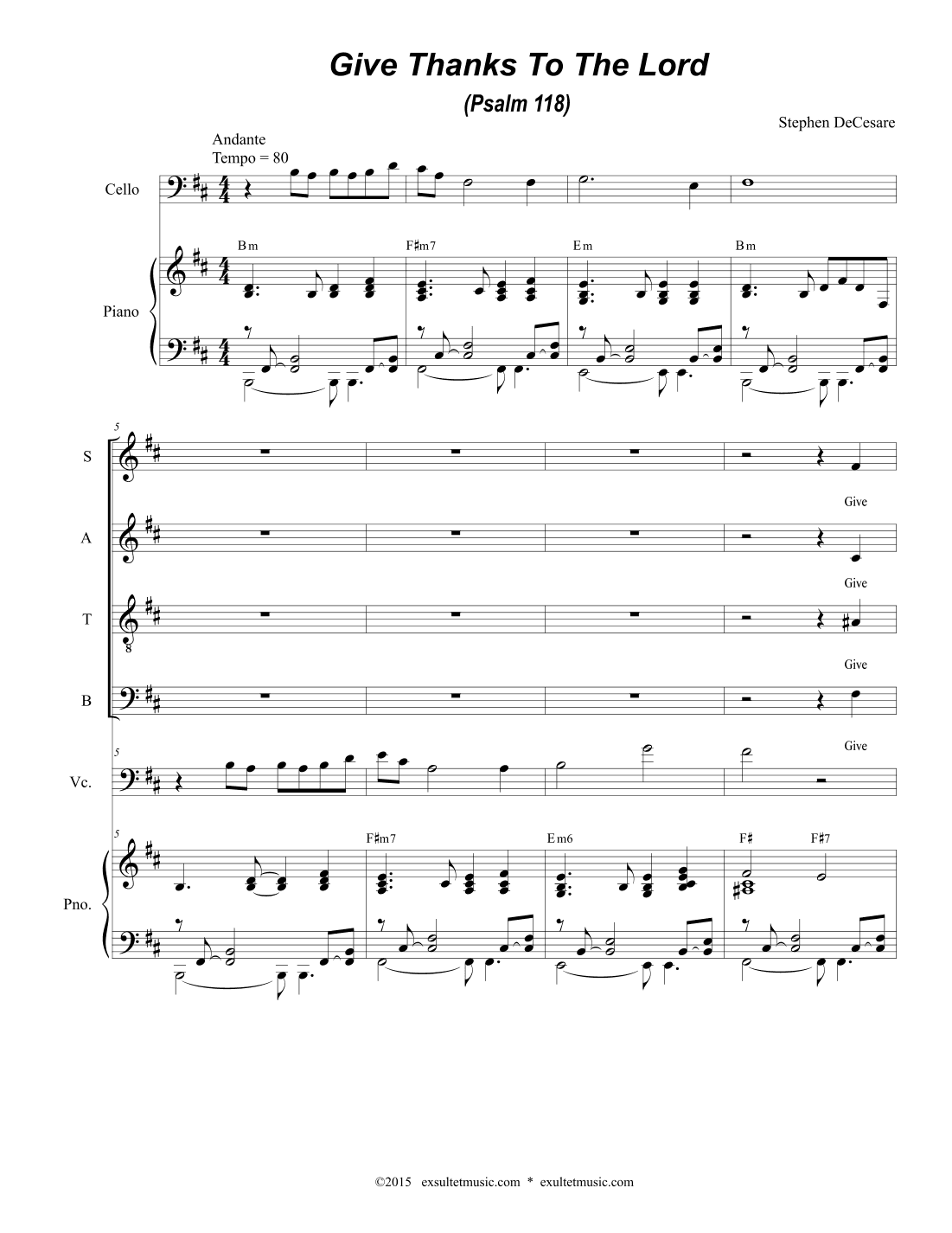 Give Thanks To The Lord (Psalm 118) (Tenor solo with SATB)