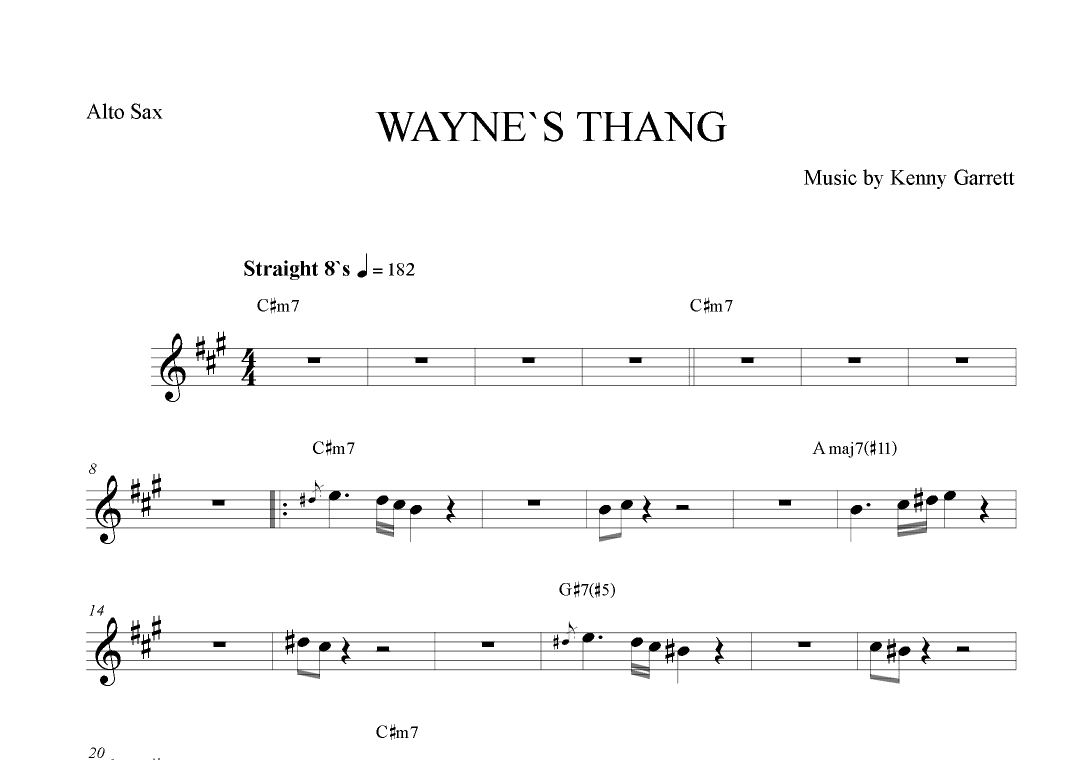 Wayne's Thang (arr. The Sheet Music Library)