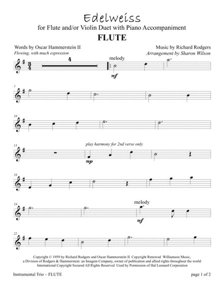 Edelweiss (arr. Sharon Wilson)