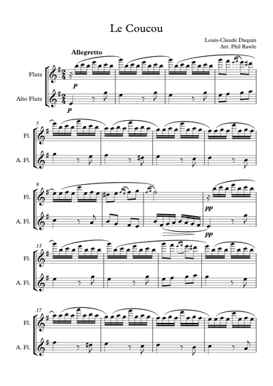 Le Coucou - Flute and Alto Flute duet (arr. Phil Rawle)