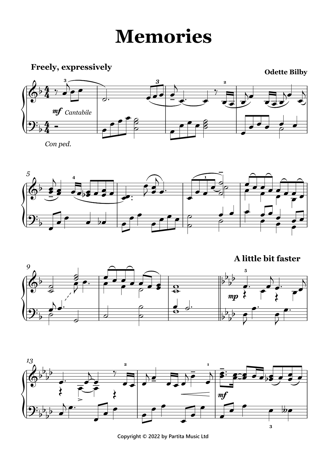 Memories (Sentimental Piano Solo Grade 5-6)