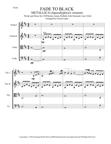 Fade To Black (arr. Gre Lopez)