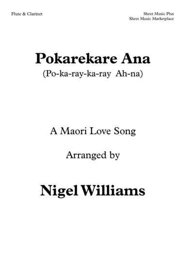Pokarekare Ana, Duet for Flute and Clarinet (arr. Nigel Williams)