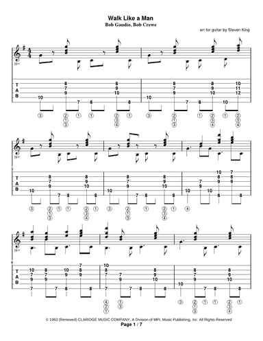 Walk Like A Man (arr. Steven Michael King)