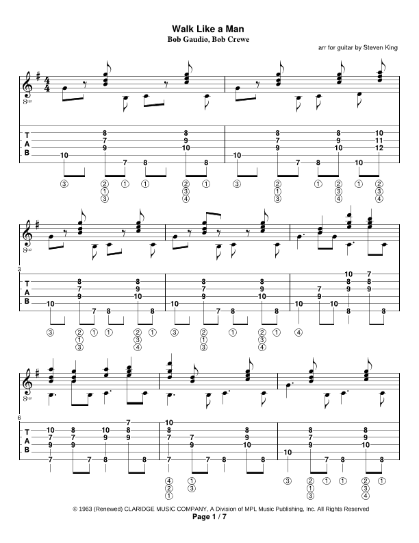 Walk Like A Man (arr. Steven Michael King)