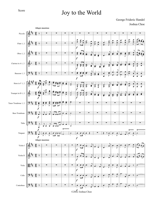 Joy to the World (arr. Joshua Choe)