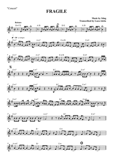 Fragile (arr. Luca Aletta)