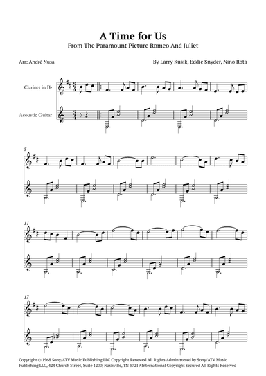 A Time For Us (love Theme) (arr. André Nusa)
