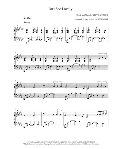 Isn't She Lovely (arr. Sally Beaumont)