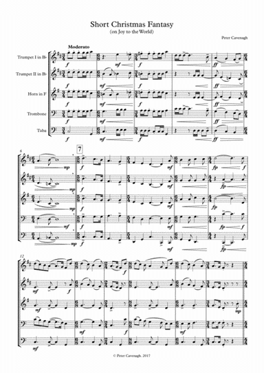 Short Christmas Fantasy (on Joy to the World) for Brass Quintet 2017 Holiday Contest Entry