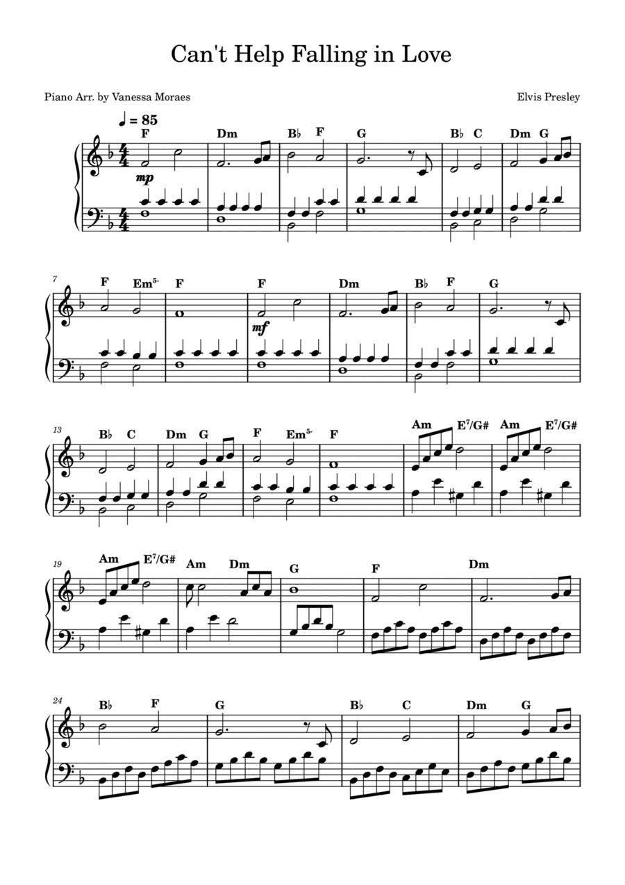 Can't Help Falling In Love (arr. Vanessa Moraes)