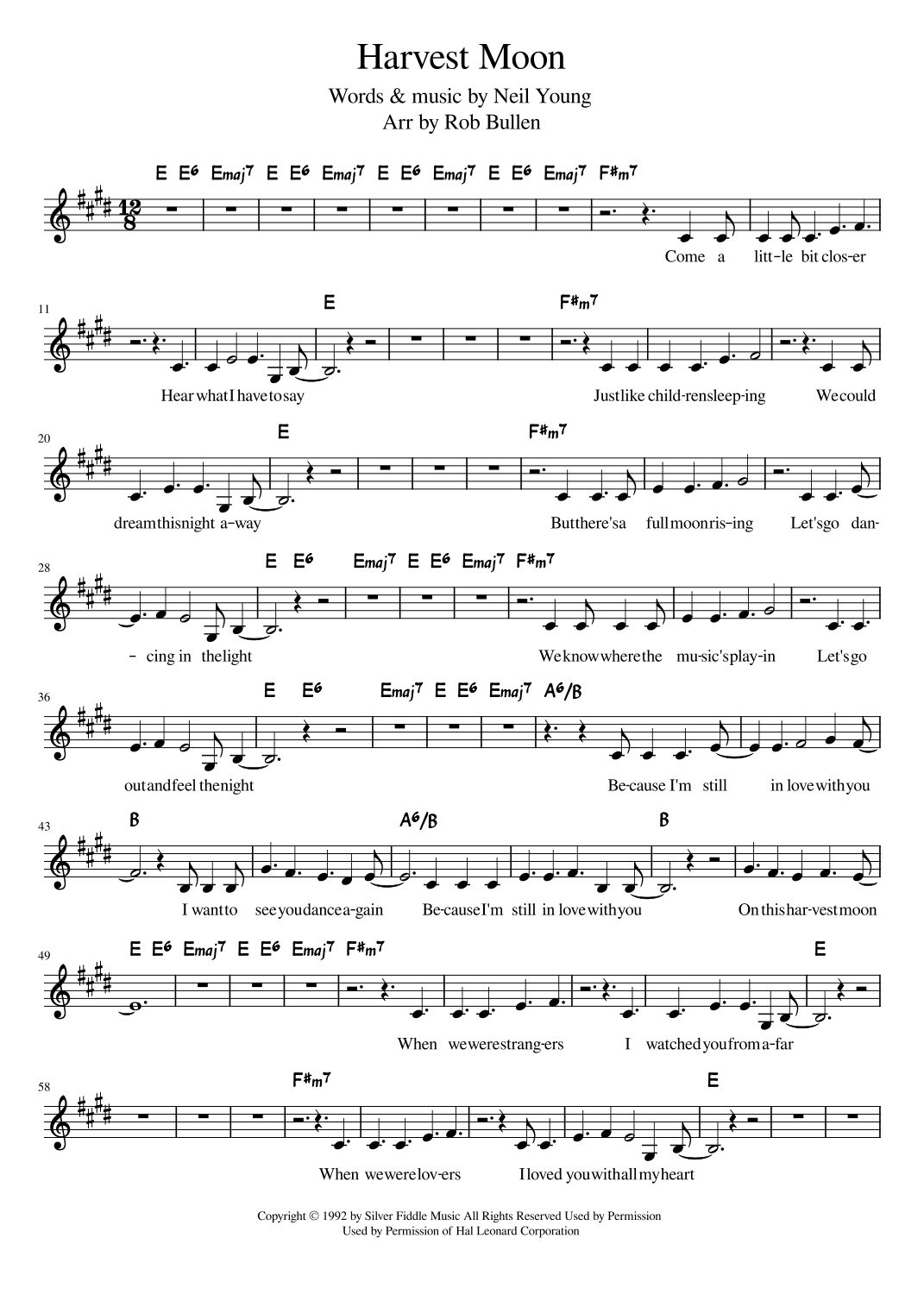 Harvest Moon (arr. Rob Bullen)