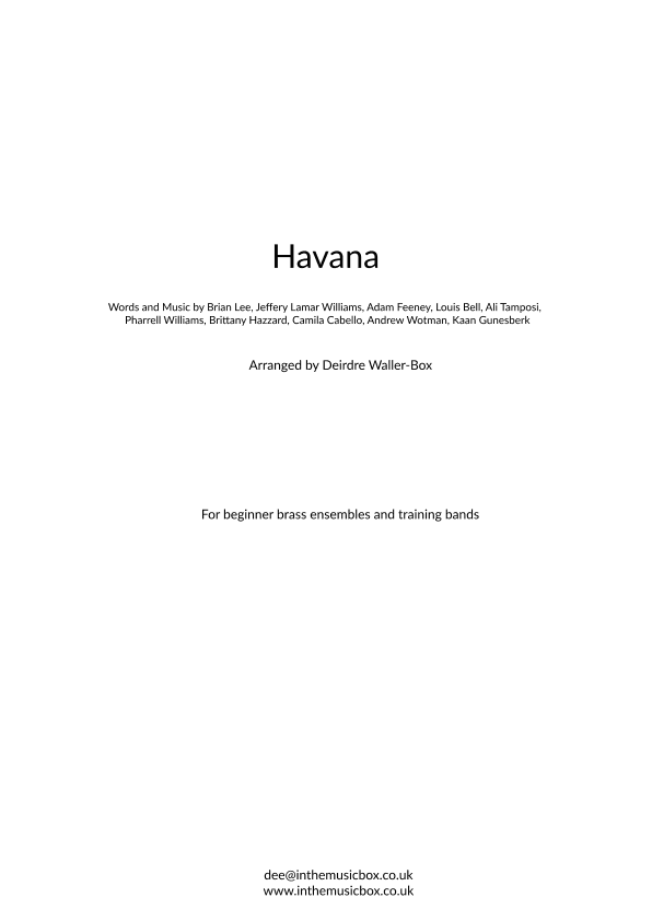Havana (arr. Deirdre Waller-Box)