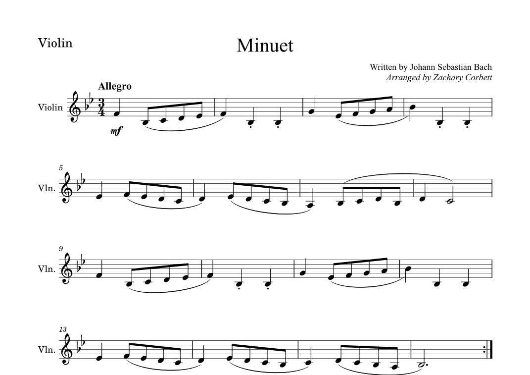 Minuet (arr. Zachary Corbett)
