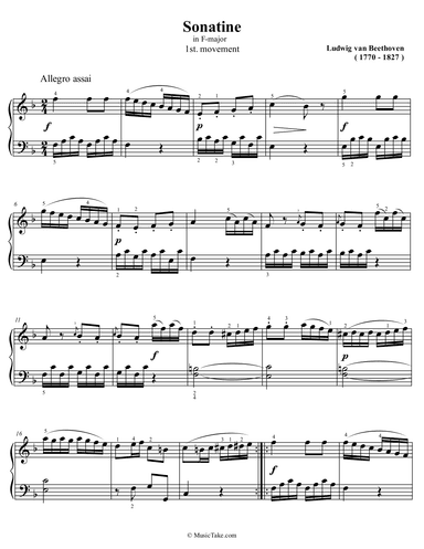 Beethoven Sonatina in F Major 1st movement (arr. Ben Choupak)
